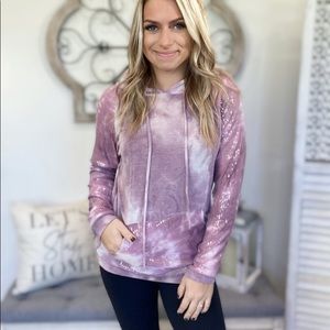 Xlarge sequin pink hoodie
